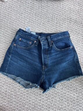 Levi’s 501 Dark Blue Denim Women’s High-Rise Cutoff Shorts